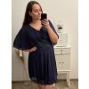 Šaty společenské elegantní krátký rukáv dámské nadrozměr (XL/2XL ONE SIZE) ITALSKÁ MÓDA IMPSH2218025/DR (Velikost XL/2XL, Barva Černá)