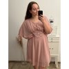 Šaty společenské elegantní krátký rukáv dámské nadrozměr (XL/2XL ONE SIZE) ITALSKÁ MÓDA IMPSH2218025/DR (Velikost XL/2XL, Barva Černá)
