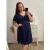 Šaty společenské elegantní šifonové krátký rukáv dámské nadrozměr (XL/2XL ONE SIZE) ITALSKÁ MÓDA IMM22ZO9013/DR