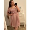 Šaty společenské elegantní šifonové krátký rukáv dámské nadrozměr (XL/2XL ONE SIZE) ITALSKÁ MÓDA IMM22ZO9013/DR