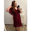 Šaty společenské elegantní šifonové krátký rukáv dámské nadrozměr (XL/2XL ONE SIZE) ITALSKÁ MÓDA IMM22ZO9013/DR