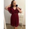 Šaty společenské elegantní šifonové krátký rukáv dámské nadrozměr (XL/2XL ONE SIZE) ITALSKÁ MÓDA IMM22ZO9013/DR