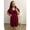 Šaty společenské elegantní šifonové krátký rukáv dámské nadrozměr (XL/2XL ONE SIZE) ITALSKÁ MÓDA IMM22ZO9013/DR