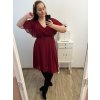 Šaty společenské elegantní šifonové krátký rukáv dámské nadrozměr (XL/2XL ONE SIZE) ITALSKÁ MÓDA IMM22ZO9013/DR
