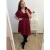 Šaty společenské elegantní šifonové krátký rukáv dámské nadrozměr (XL/2XL ONE SIZE) ITALSKÁ MÓDA IMM22ZO9013/DR