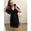 Šaty společenské elegantní šifonové krátký rukáv dámské nadrozměr (XL/2XL ONE SIZE) ITALSKÁ MÓDA IMM22ZO9013/DR