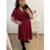 Šaty společenské elegantní šifonové krátký rukáv dámské nadrozměr (XL/2XL ONE SIZE) ITALSKÁ MÓDA IMM22ZO9013/DR