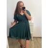 Šaty společenské elegantní šifonové krátký rukáv dámské nadrozměr (XL/2XL ONE SIZE) ITALSKÁ MÓDA IMM22ZO9013/DR