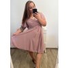 Šaty společenské elegantní šifonové krátký rukáv dámské nadrozměr (XL/2XL ONE SIZE) ITALSKÁ MÓDA IMM22ZO9013/DR