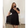 Šaty společenské elegantní šifonové krátký rukáv dámské nadrozměr (XL/2XL ONE SIZE) ITALSKÁ MÓDA IMM22ZO9013/DR