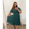 Šaty společenské elegantní šifonové krátký rukáv dámské nadrozměr (XL/2XL ONE SIZE) ITALSKÁ MÓDA IMM22ZO9013/DR (Velikost XL/2XL, Barva červená)