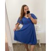 Šaty společenské elegantní šifonové krátký rukáv dámské nadrozměr (XL/2XL ONE SIZE) ITALSKÁ MÓDA IMM22ZO9013/DR