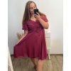 Šaty společenské elegantní šifonové krátký rukáv dámské nadrozměr (XL/2XL ONE SIZE) ITALSKÁ MÓDA IMM22ZO9013/DR