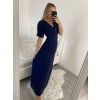 Šaty dlouhé plesové společenské krátký rukáv dámské (S/M/L ONE SIZE) ITALSKÁ MÓDA IMH2280330/DR (Velikost M/L, Barva Černá)