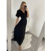 Šaty dlouhé plesové společenské krátký rukáv dámské (S/M/L ONE SIZE) ITALSKÁ MÓDA IMH2280330/DR (Velikost M/L, Barva Černá)