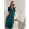 Šaty dlouhé plesové společenské krátký rukáv dámské (S/M/L ONE SIZE) ITALSKÁ MÓDA IMH2280330/DR (Velikost M/L, Barva Černá)