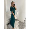Šaty dlouhé plesové společenské krátký rukáv dámské (S/M/L ONE SIZE) ITALSKÁ MÓDA IMH2280330/DR (Velikost M/L, Barva Černá)