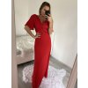 Šaty dlouhé plesové společenské krátký rukáv dámské (S/M/L ONE SIZE) ITALSKÁ MÓDA IMH2280330/DR (Velikost M/L, Barva Černá)