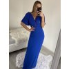 Šaty dlouhé plesové společenské krátký rukáv dámské (S/M/L ONE SIZE) ITALSKÁ MÓDA IMH2280330/DR (Velikost M/L, Barva Černá)