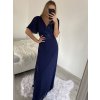 Šaty dlouhé plesové společenské krátký rukáv dámské (S/M/L ONE SIZE) ITALSKÁ MÓDA IMH2280330/DR (Velikost M/L, Barva Černá)