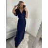 Šaty dlouhé plesové společenské krátký rukáv dámské (S/M/L ONE SIZE) ITALSKÁ MÓDA IMH2280330/DR (Velikost M/L, Barva Černá)