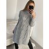 Šaty pletené dlouhý rukáv dámské (L/2XL ONE SIZE) ITALSKÁ MÓDA IMWAA223670/DR (Velikost S/M/L, Barva béžová)