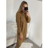 Šaty pletené dlouhý rukáv dámské (L/2XL ONE SIZE) ITALSKÁ MÓDA IMWAA223670/DR (Velikost S/M/L, Barva béžová)