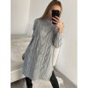 Šaty pletené dlouhý rukáv dámské (L/2XL ONE SIZE) ITALSKÁ MÓDA IMWAA223670/DR (Velikost S/M/L, Barva béžová)