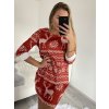 Šaty vánoční dlouhý rukáv se stojáčkem dámské (S/M ONE SIZE) ITALSKÁ MÓDA IMWB22370/DR (Velikost S/M/L, Barva bílá)