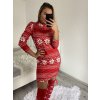 Šaty vánoční dlouhý rukáv se stojáčkem dámské (S/M ONE SIZE) ITALSKÁ MÓDA IMWB22370/DR (Velikost S/M/L, Barva bílá)