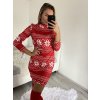 Šaty vánoční dlouhý rukáv se stojáčkem dámské (S/M ONE SIZE) ITALSKÁ MÓDA IMWB22370/DR (Velikost S/M/L, Barva bílá)