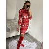 Šaty vánoční dlouhý rukáv se stojáčkem dámské (S/M ONE SIZE) ITALSKÁ MÓDA IMWB22370/DR (Velikost S/M/L, Barva bílá)
