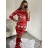 Šaty vánoční dlouhý rukáv se stojáčkem dámské (S/M ONE SIZE) ITALSKÁ MÓDA IMWB22370/DR (Velikost S/M/L, Barva bílá)