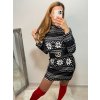 Šaty vánoční dlouhý rukáv se stojáčkem dámské (S/M ONE SIZE) ITALSKÁ MÓDA IMWB22370/DR (Velikost S/M/L, Barva bílá)