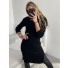 Šaty pletené s rolákem dlouhý rukáv dámské (S/M/L/XL ONE SIZE) ITALSKÁ MÓDA IMWA224000/DR (Velikost S/M/L, Barva béžová)