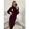 Šaty pletené s rolákem dlouhý rukáv dámské (S/M/L/XL ONE SIZE) ITALSKÁ MÓDA IMWA224000/DR (Velikost S/M/L, Barva béžová)