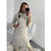 Šaty pletené s rolákem dlouhý rukáv dámské (S/M/L/XL ONE SIZE) ITALSKÁ MÓDA IMWA224000/DR (Velikost S/M/L, Barva béžová)