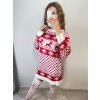 Šaty pletené/svetr prodloužený dlouhý rukáv dámský vánoční (S/M ONE SIZE) ITALSKÁ MÓDA IMM22vn20286/DR (Velikost S/M/L, Barva bílá)