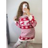 Šaty pletené/svetr prodloužený dlouhý rukáv dámský vánoční (S/M ONE SIZE) ITALSKÁ MÓDA IMM22vn20286/DR (Velikost S/M/L, Barva bílá)