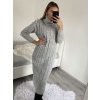Šaty dlouhé pletené s rolákem dlouhý rukáv dámské (S/M ONE SIZE) ITALSKÁ MÓDA IMWB22341/DR