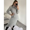 Šaty dlouhé pletené s rolákem dlouhý rukáv dámské (S/M ONE SIZE) ITALSKÁ MÓDA IMWB22341/DR