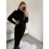 Šaty dlouhé pletené s rolákem dlouhý rukáv dámské (S/M ONE SIZE) ITALSKÁ MÓDA IMWB22341/DR