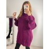 Svetr oversize prodloužený s rolákem dlouhý rukáv dámský (S/M/L ONE SIZE) ITALSKÁ MÓDA IMWGS223723/DR
