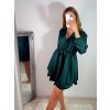 Šaty elegantní saténové dlouhý rukáv dámské (S/M ONE SIZE) ITALSKÁ MÓDA IMWD223636/DR (Velikost S/M/L, Barva Černá)