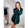 Šaty elegantní saténové dlouhý rukáv dámské (S/M ONE SIZE) ITALSKÁ MÓDA IMWD223636/DR (Velikost S/M/L, Barva Černá)