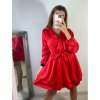 Šaty elegantní saténové dlouhý rukáv dámské (S/M ONE SIZE) ITALSKÁ MÓDA IMWD223636/DR (Velikost S/M/L, Barva Černá)