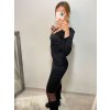 Šaty elegantní dlouhý rukáv dámské (S/M ONE SIZE) ITALSKÁ MÓDA IMWE223788/DR (Velikost S/M/L, Barva Černá)