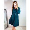 Šaty elegantní s páskem dlouhý rukáv dámské (S/M ONE SIZE) ITALSKÁ MÓDA IMWGS223926/DR (Velikost S/M/L, Barva béžová)