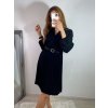 Šaty elegantní s páskem dlouhý rukáv dámské (S/M ONE SIZE) ITALSKÁ MÓDA IMWGS223926/DR (Velikost S/M/L, Barva béžová)