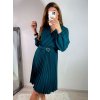 Šaty elegantní s páskem dlouhý rukáv dámské (S/M ONE SIZE) ITALSKÁ MÓDA IMWGS223926/DR (Velikost S/M/L, Barva béžová)